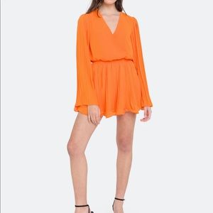 Endless Rose Chiffon Pleated Wrap Romper NWT